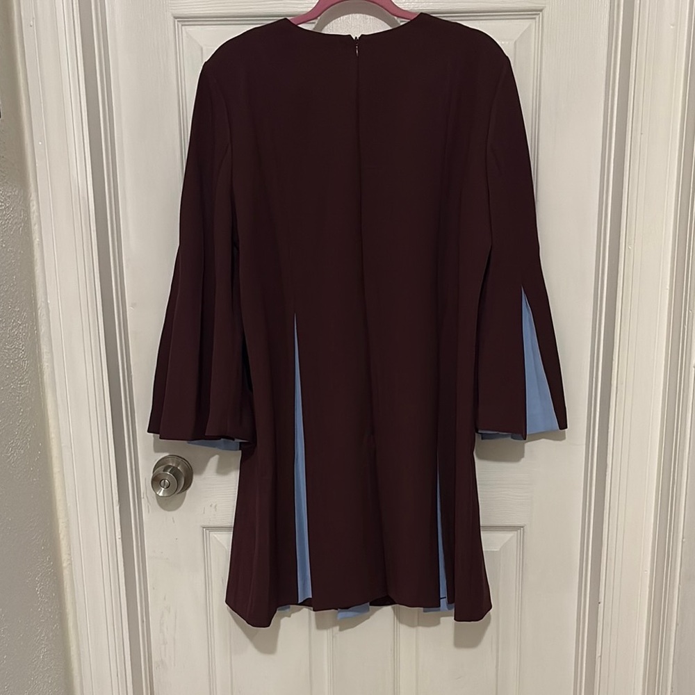Tuckernuck Burgundy Dress with Light Blue Panels - Picture 2 of 3